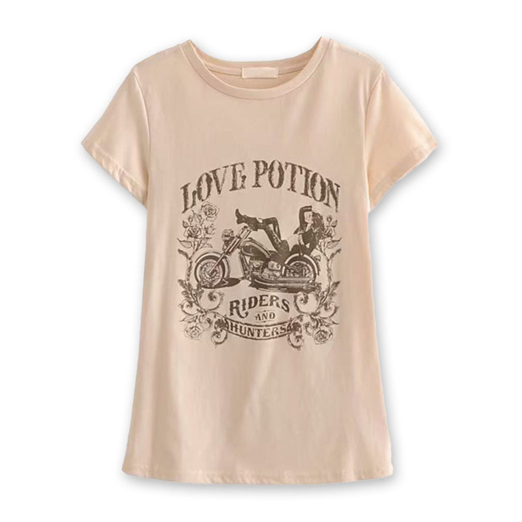 Love Potion Motorcycle Boho Chic Graphic Tshirt