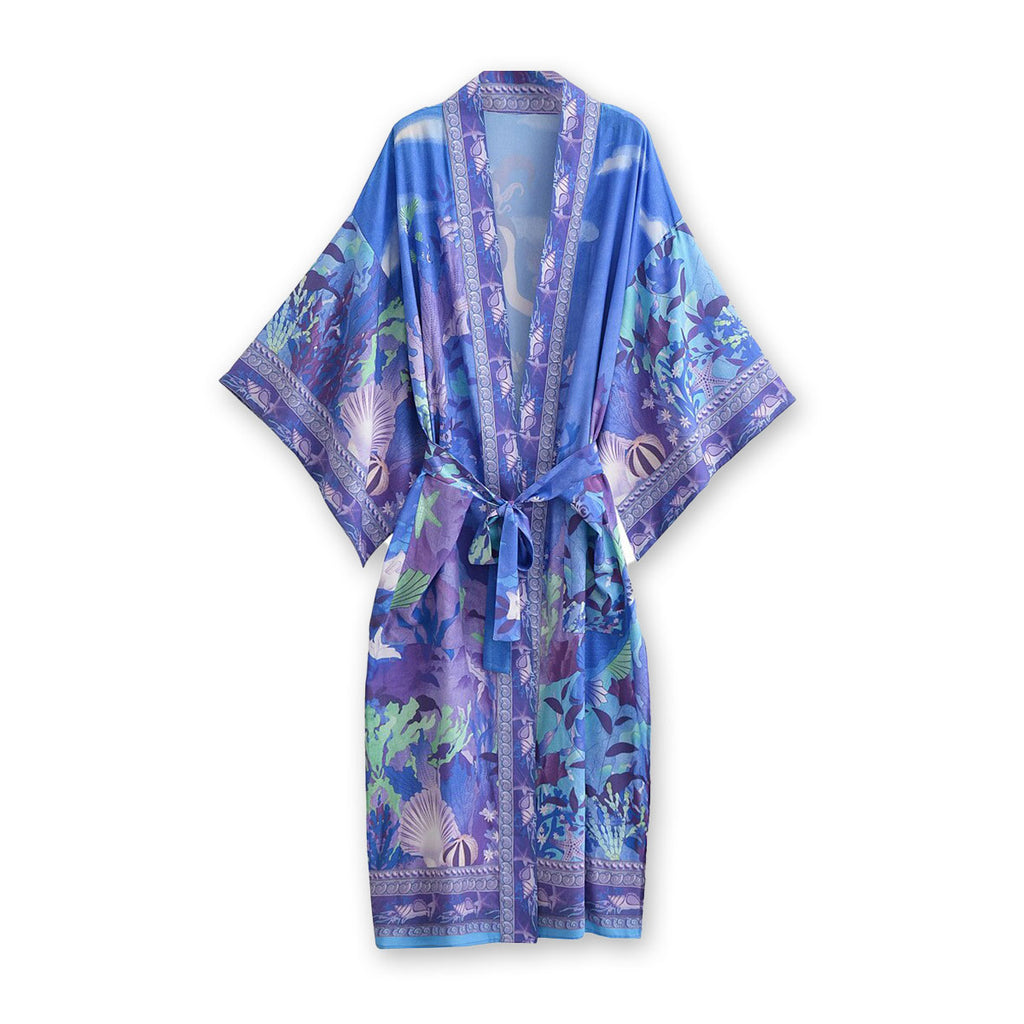 Mermaid Paradise Boho Maxi Kimono Robe