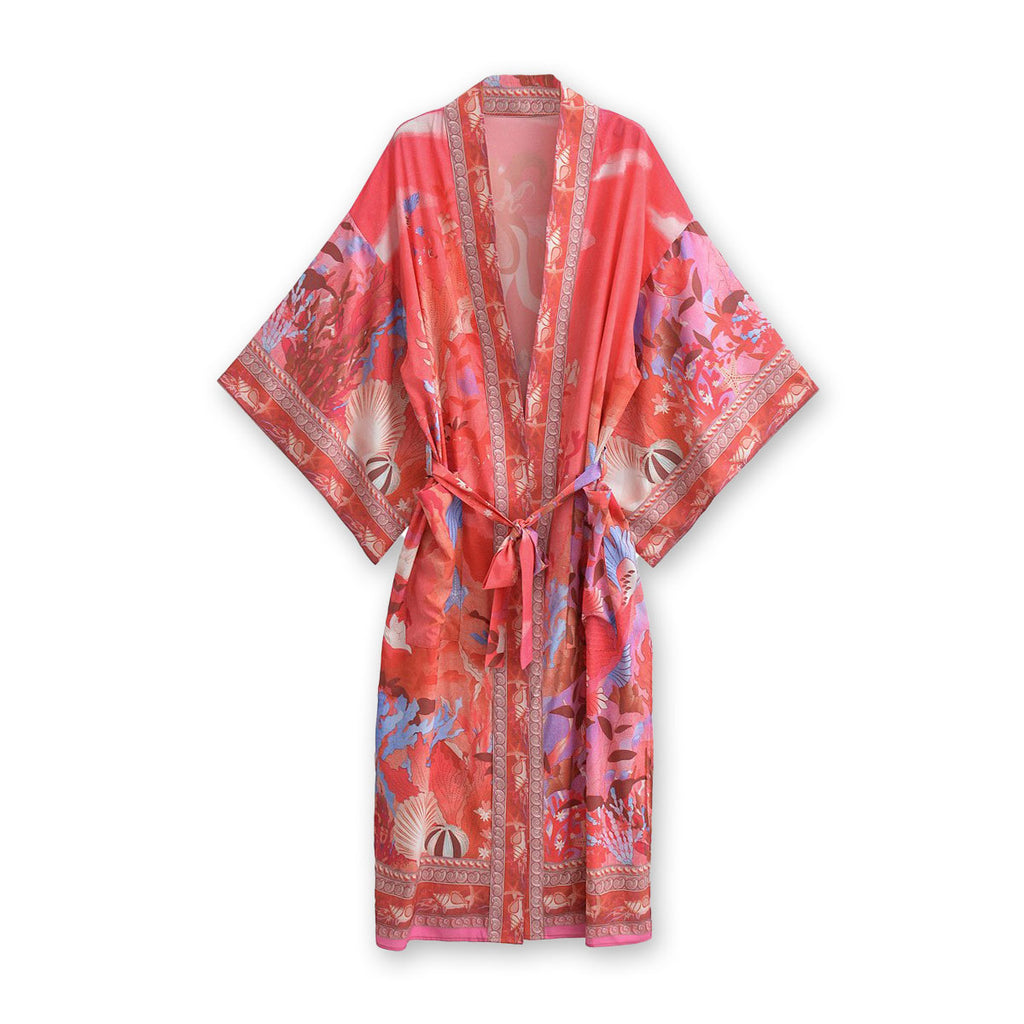 Mermaid Paradise Boho Maxi Kimono Robe