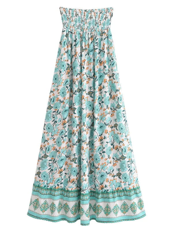 Floral Bliss Boho Floral Print Maxi Skirt