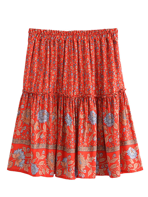 Garden Blooms Floral Print Mini Skirt