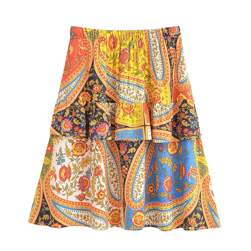 Festival Spirit Boho Floral Print Mini Skirt