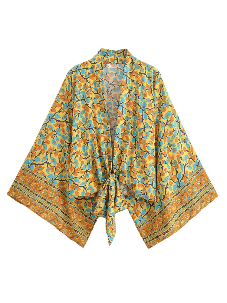 Tuscan Sun Boho Floral Print Crop Top
