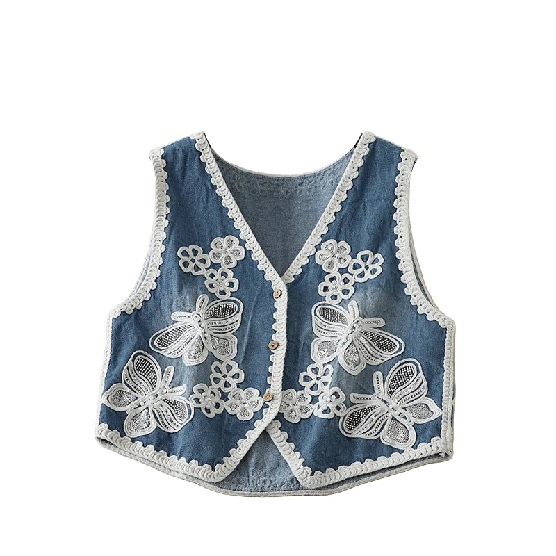 Enchanted Dreams Boho Embroidered Sequin Vest