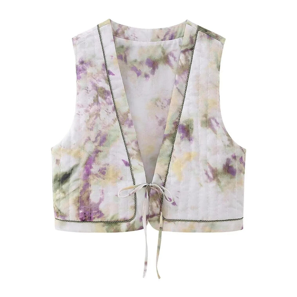 Pearl Violet Boho Tie-Dye Vest