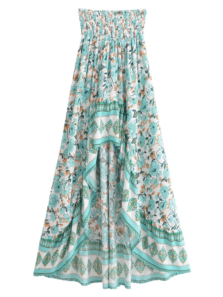 Floral Bliss Boho Floral Print Maxi Skirt