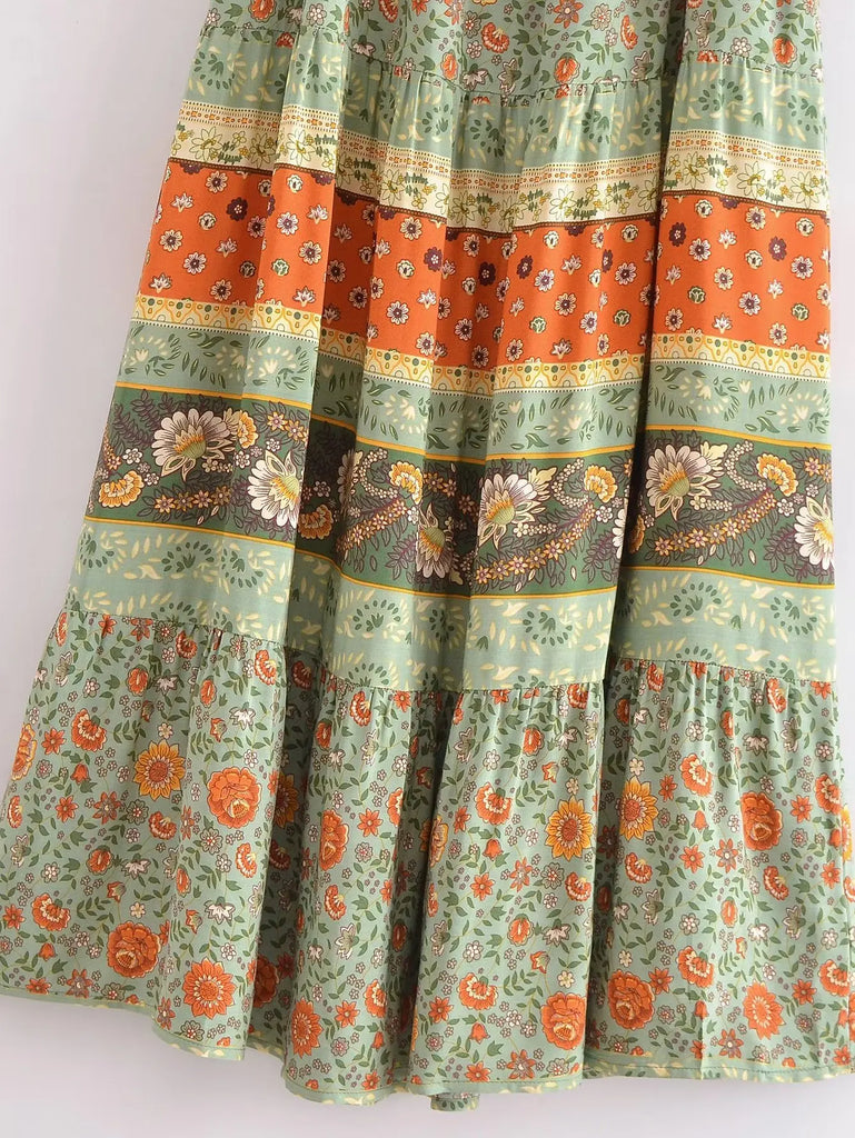 zara silk dress green Boho Breeze Embroidered Maxi Dress – Aqua Gold Rayon – The Boho Depot main image 0