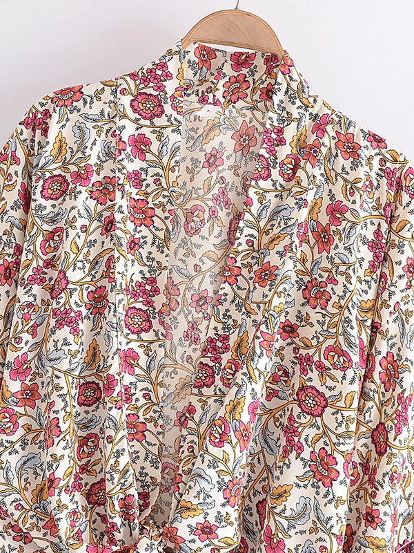 Rosabella Bloom Boho Floral Print Crop Top
