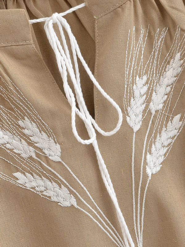 Sand Meadow Embroidered Long Sleeve Blouse