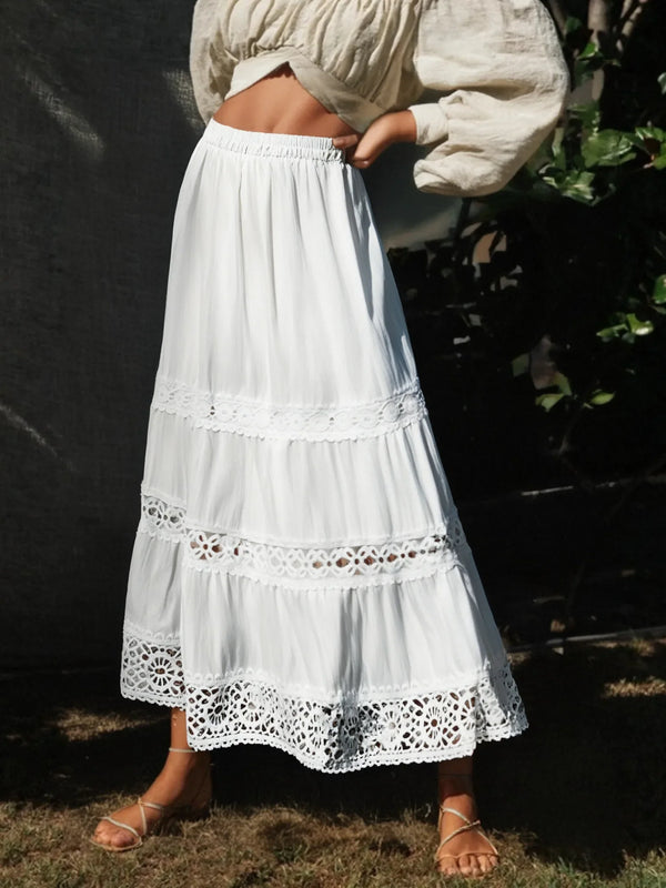 Morning Veil Boho Midi Skirt