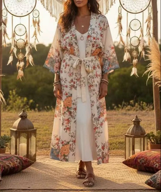 bohemian robe dress White Cotton Linen Goddess Kaftan Dress, Deep V Neck Kaftan Dress - Beach  Coverup- Bohemian Long Kaftan