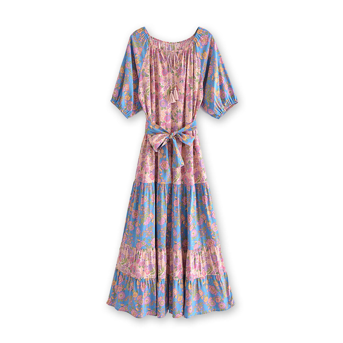 Melrose Pink Boho Floral Print Maxi Dress S / Pink Melrose Pink Boho Floral Print Maxi Dress S / Pink