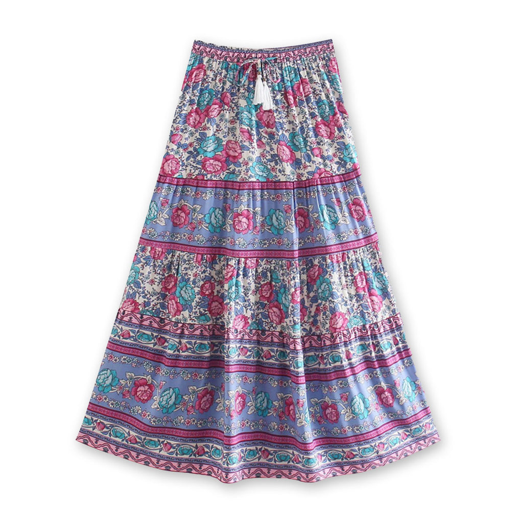 Rose Blum Boho Floral Print Maxi Skirt