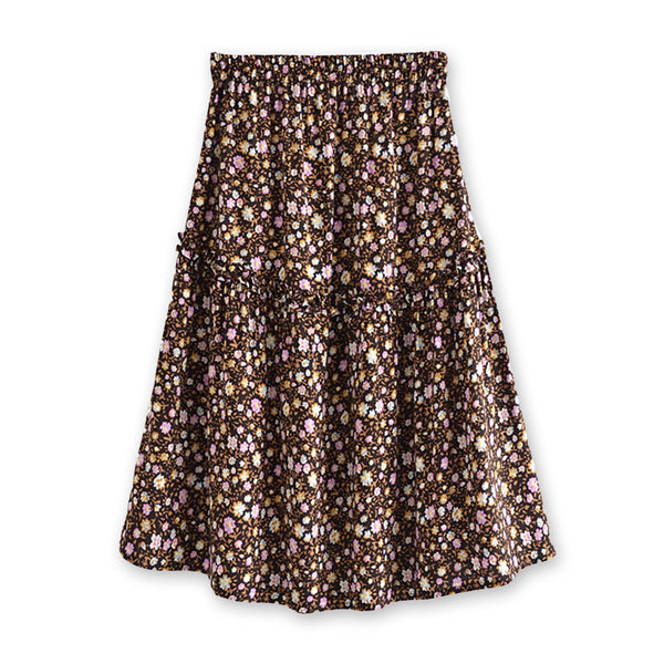 Wild Lavender Boho Floral Print Mini Skirt