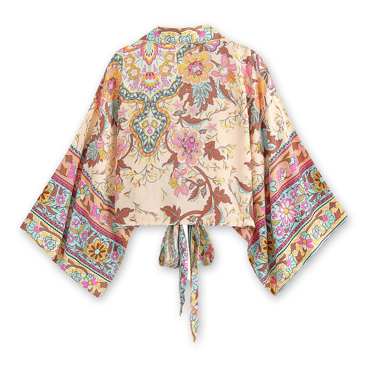 Peony Pink Boho Floral Print Crop Top  Queen Boheme