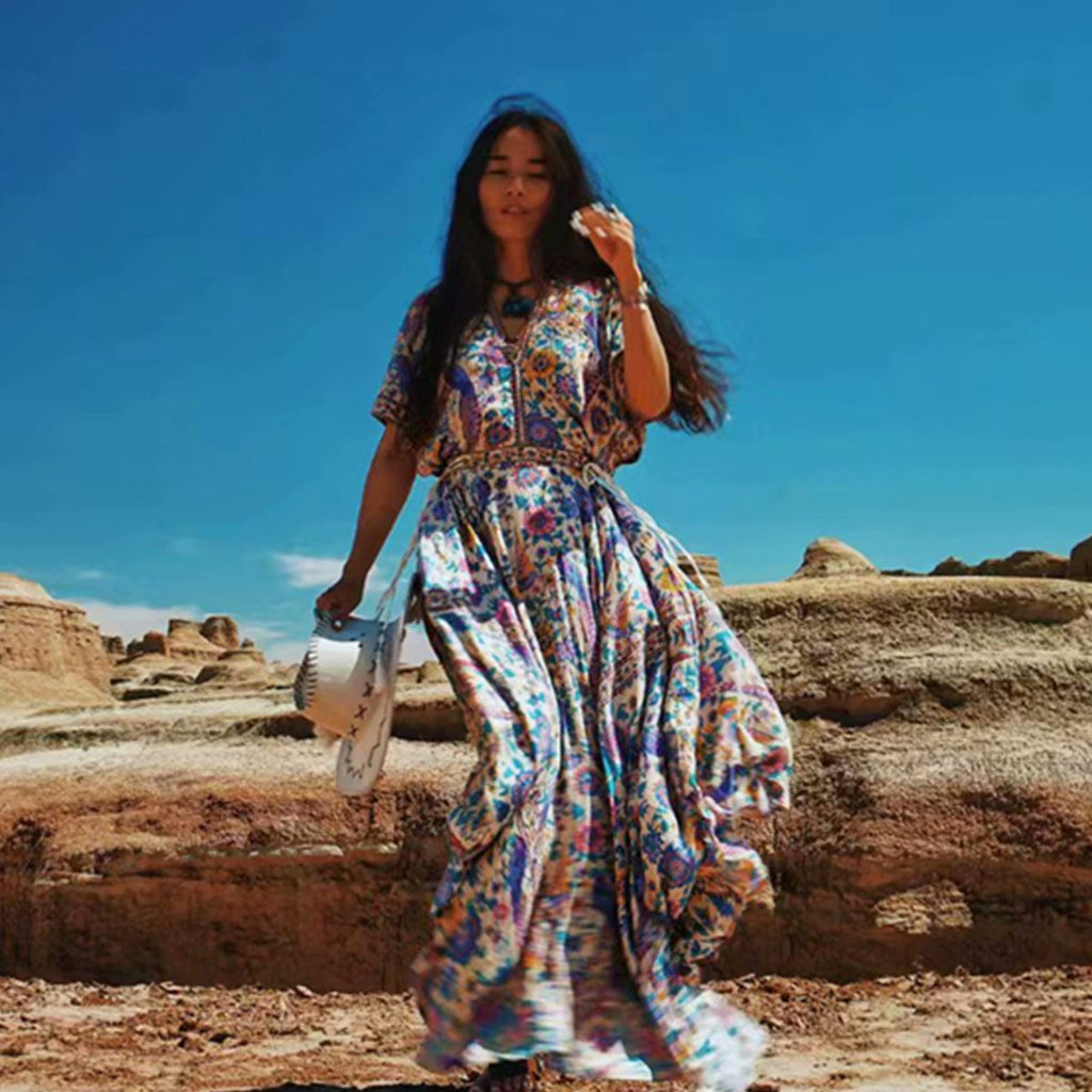 Songbird Boho Floral Print Midi Dress Songbird Boho Floral Print Midi Dress